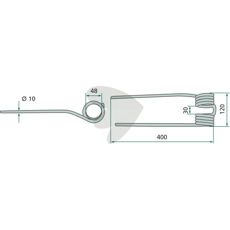 Pin for rotary rake right, white