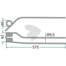 Rake tine internal