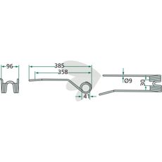 Pin for rotary rake black-blue
