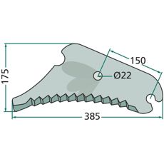 Knife for round baler - 16518393