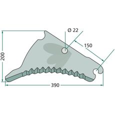 Knife for round baler - VF16613168 / With carbide coating