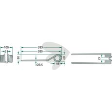 Tine Deutz Fahr (Kverneland) 385 mm