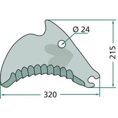 Knife for round baler - VF16650699