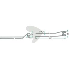Rake tine right, internal Krone 625 mm