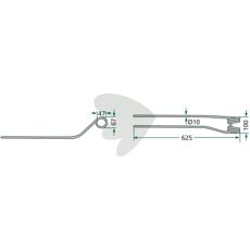 Rake tine left, external Krone 625 mm