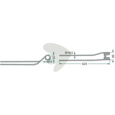 Rake tine left, internal Krone 625 mm