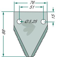 Mower Blade serrated hole 3 mm thickness