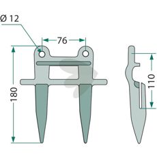Double finger Knife toothed top 321115050