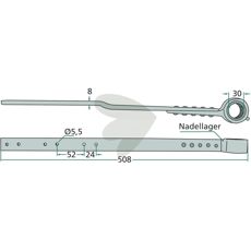 Knife head complete with needle bearing