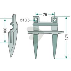 Double finger 6" 80379720, 379720