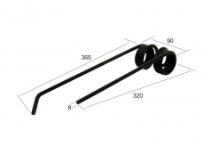 Rake tine left right-handed Lely 368 mm