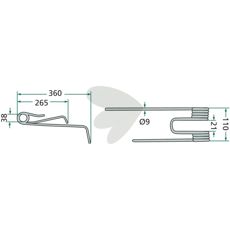 Spring pins for rotor reverser left right-rotating gray