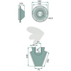 Knife for forage wagon, Fits: Schuitemaker