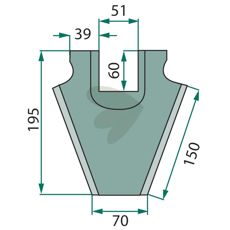 Knife for forage wagon - 433.0124
