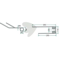 Left pin Pettinger and more 395mm 436035