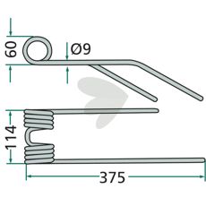 Right pin Pettinger and more 375mm 436036