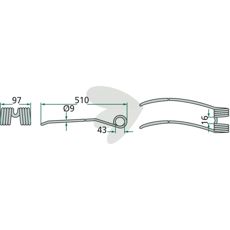 Spring pins for tedder - 436.023