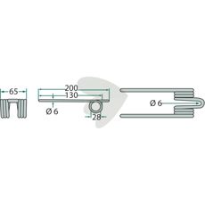 Pick-up pin 200 mm Schuitemaker