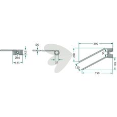 Pin for rotary hay rake left green