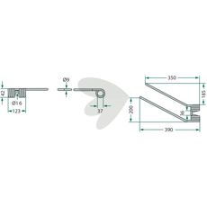 Pin for rotary hay rake right red