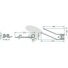 Hay rake tine rotor tedder Fella 370mm Right - 10-Pack