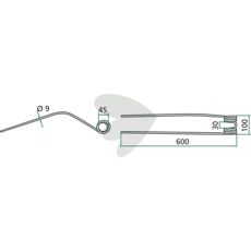 Rake tine Galfr 600 mm 78/88