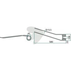 Rake tine Galfr 580 mm