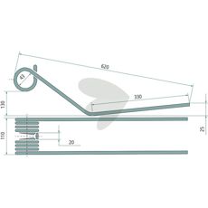 Rake Stick Angeloni 620 mm