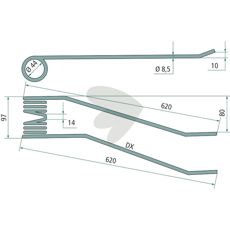 Stick Left Borello 620 mm