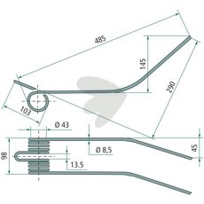 Rake Stick Slam, Borello 485 mm