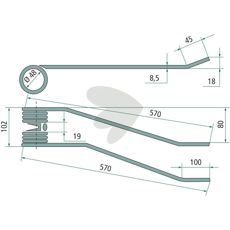 Stick Left Fiorini 570 mm