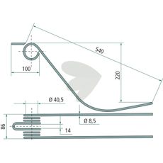 Rake Stick Fontanesi 540 mm