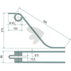Rake Stick Fort 565 mm