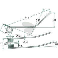 Rake Stick Morra 515 mm
