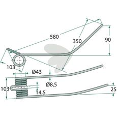 Rake Stick Morra 580 mm