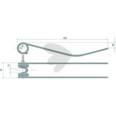 Wheel rake tine Repossi 625 mm