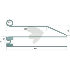 Wheel rake tine Repossi 640 mm
