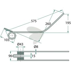 Wheel rake Slam 575 mm