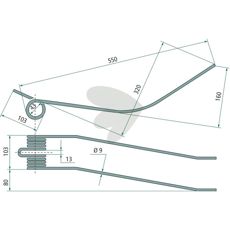 Wheel rake Slam 550 mm