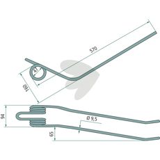 Wheel rake Slam 570 mm