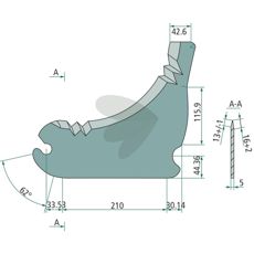 Knife for round baler - 5993