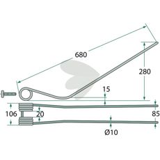 Rake tine Galfr 680 mm