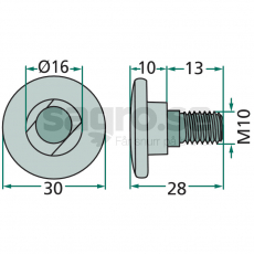 Blade bolt complete with locking nut
