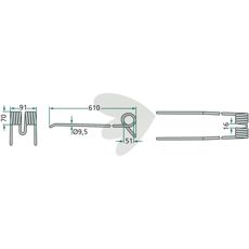 Rake tine Kuhn 610 mm