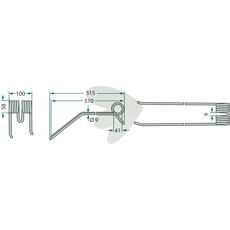 Spring pins for tedder Kuhn 515mm
