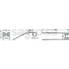Spring pins rotary tedder
