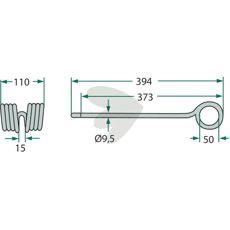 Hay tine Kuhn 394mm 10-Pack Silver L