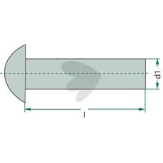 Semi-tubular Rivets 6X30 DIN 660 approx. 60 pieces