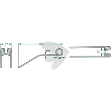 Spring Pins for Tedder Tines Yellow - 12100