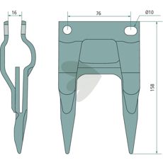 Double finger Long hole 12 mm,
